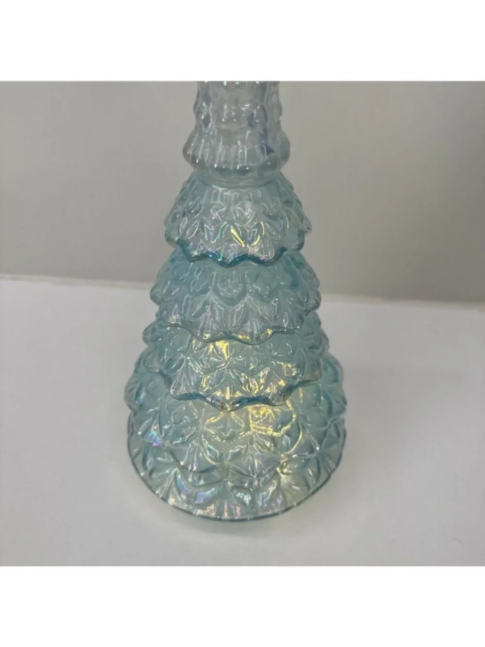Light Blue Iridescent Glass Christmas Tree LED Lights 11